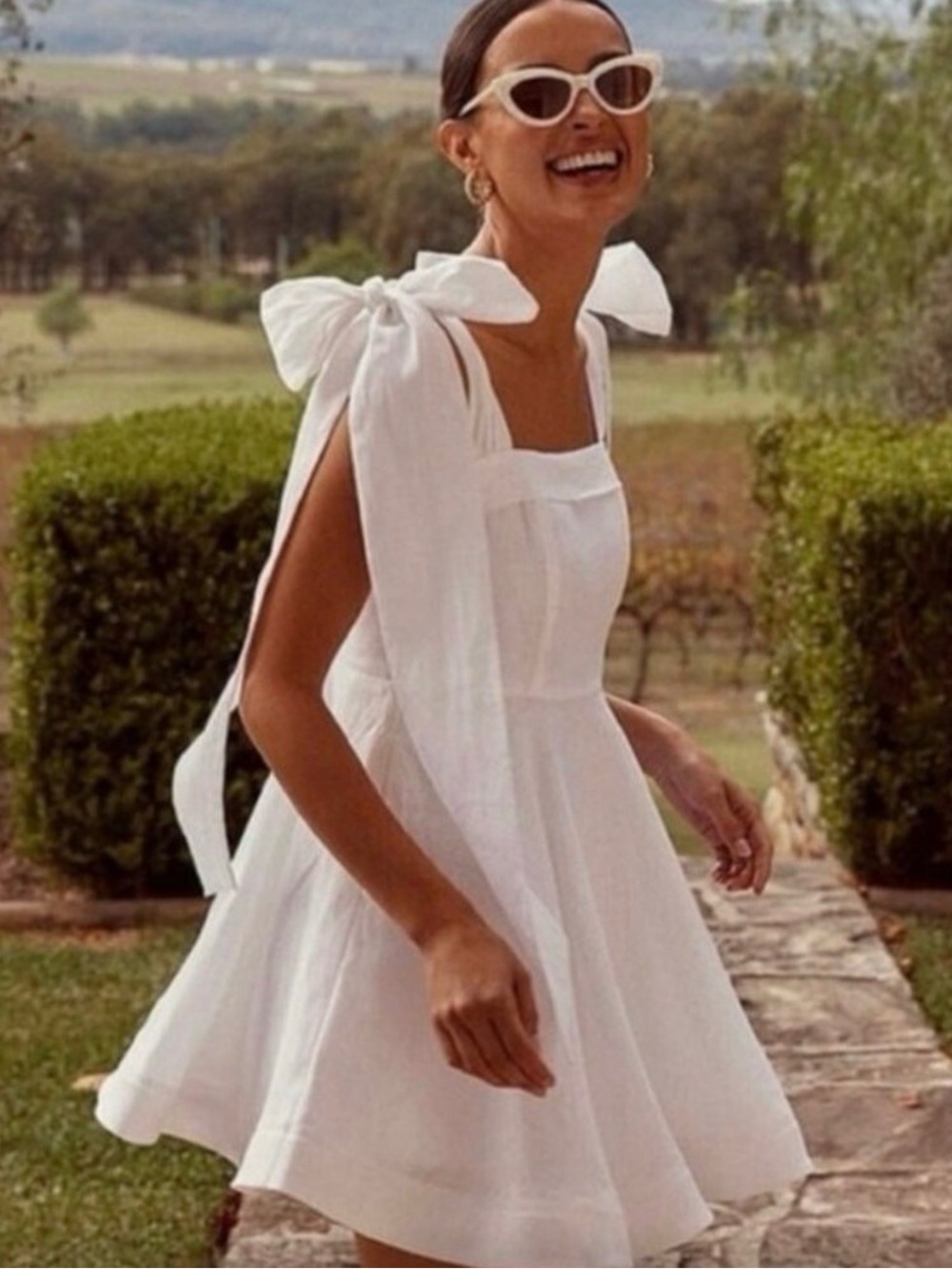 DISSH Aisle Pearl Bow linen Mini Dress US size 4